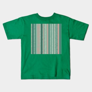 Pink and Teal Dotted Stripes Kids T-Shirt